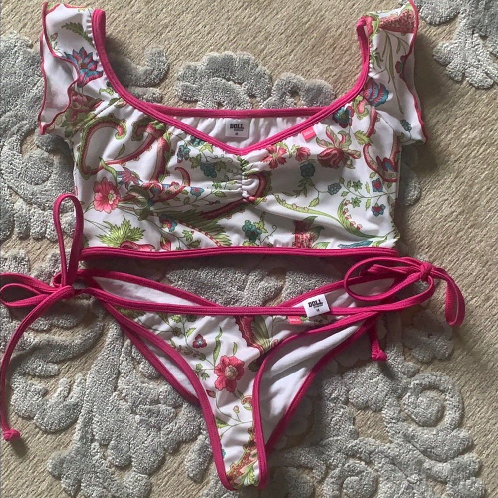 Doll Swimwear floral bikini size M, worn 1x